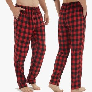 BOTTOMS OUT Red Fleece Plaid Pants XL NWOT